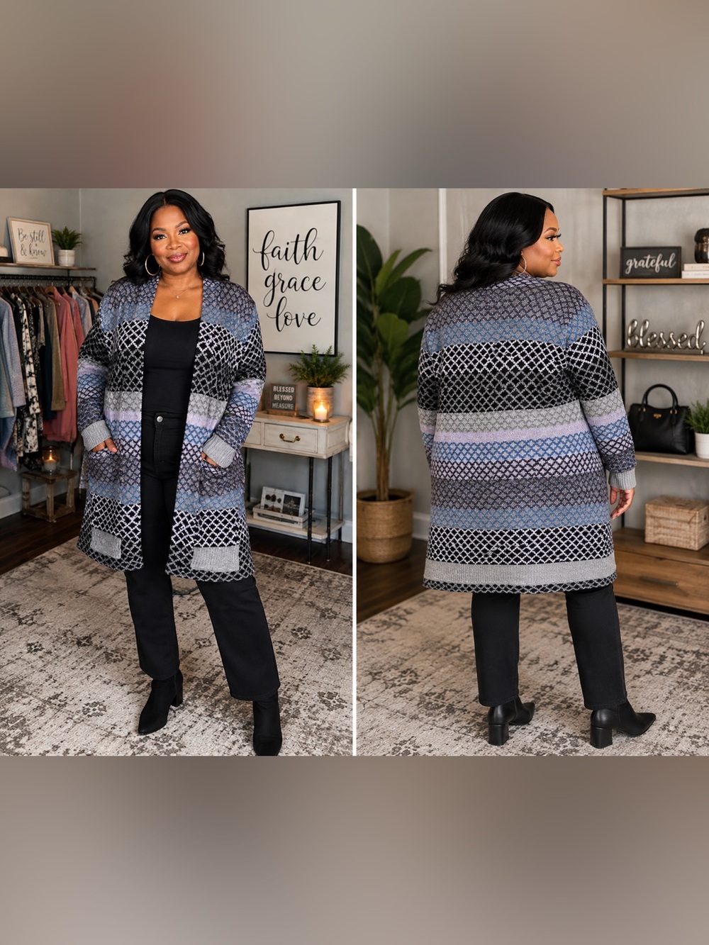Absolutely Famous Multicolor Patterned Cardigan - Picture 10 of 10